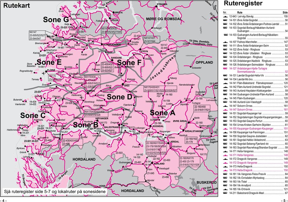 22-450 23-179 23-516/517/521/526 NX170 Nr. Rute Side 12-643 Leirvåg-Sløvåg... 155 ÿ 14-101 Øvre Årdal-Sogndal... 50 ÿ 14-102 Øvre Årdal-Årdalstangen-Fodnes-Lærdal.