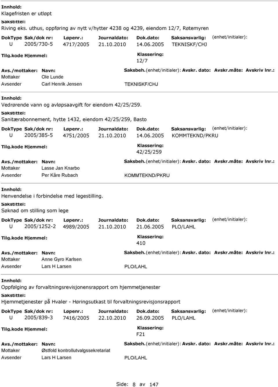 Sanitærabonnement, hytte 1432, eiendom 42/25/259, Basto 2005/385-5 4751/2005 14.06.