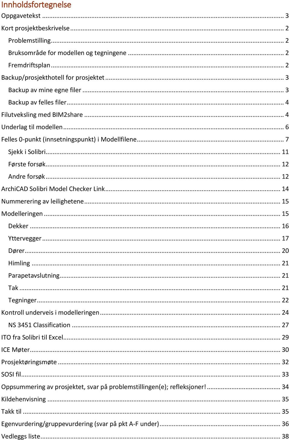 .. 11 Første forsøk... 12 Andre forsøk... 12 ArchiCAD Solibri Model Checker Link... 14 Nummerering av leilighetene... 15 Modelleringen... 15 Dekker... 16 Yttervegger... 17 Dører... 20 Himling.