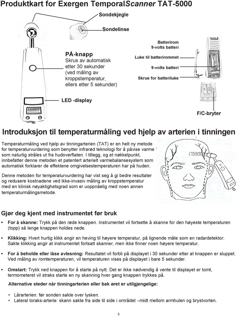 tinningarterien (TAT) er en helt ny metode for temperaturvurdering som benytter infrarød teknologi for å påvise varme som naturlig stråles ut fra hudoverflaten.