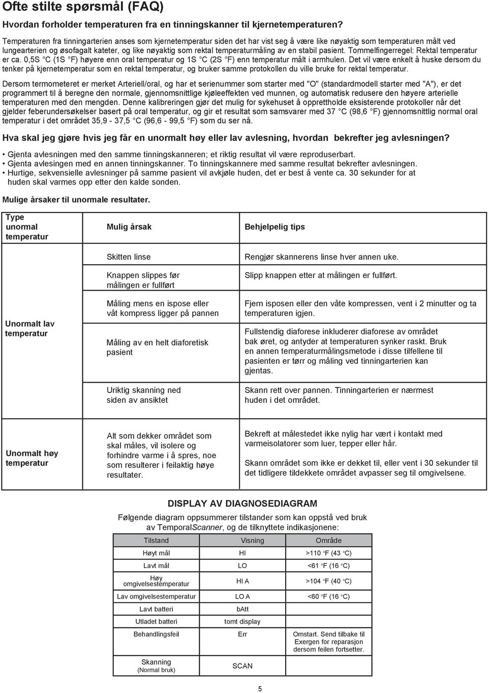 temperaturmåling av en stabil pasient. Tommelfingerregel: Rektal temperatur er ca. 0,5S C (1S F) høyere enn oral temperatur og 1S C (2S F) enn temperatur målt i armhulen.