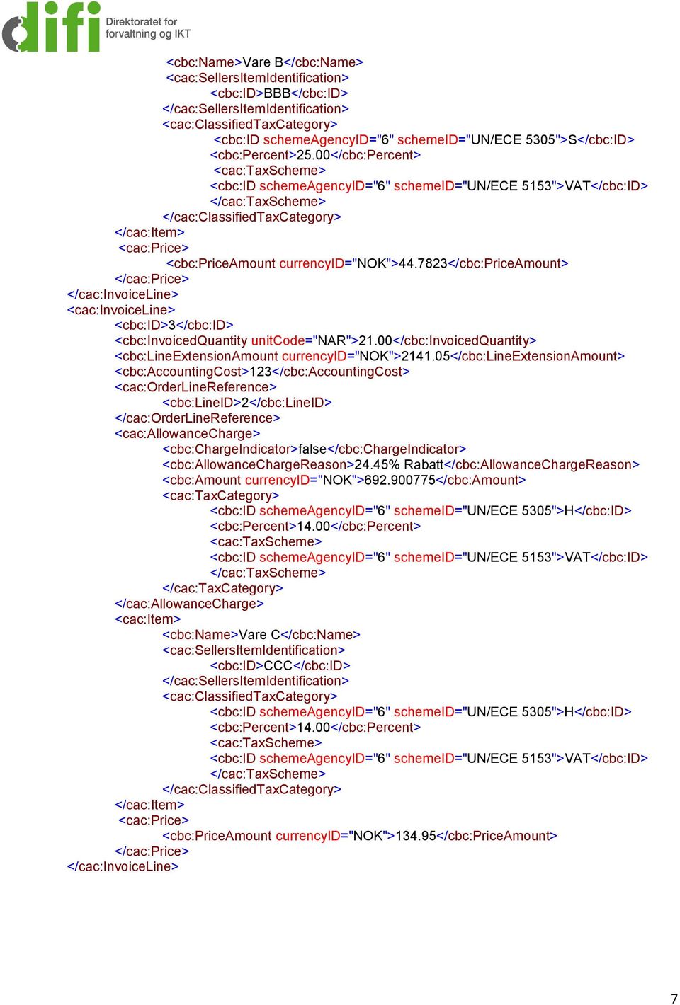00</cbc:invoicedquantity> <cbc:lineextensionamount currencyid="nok">2141.