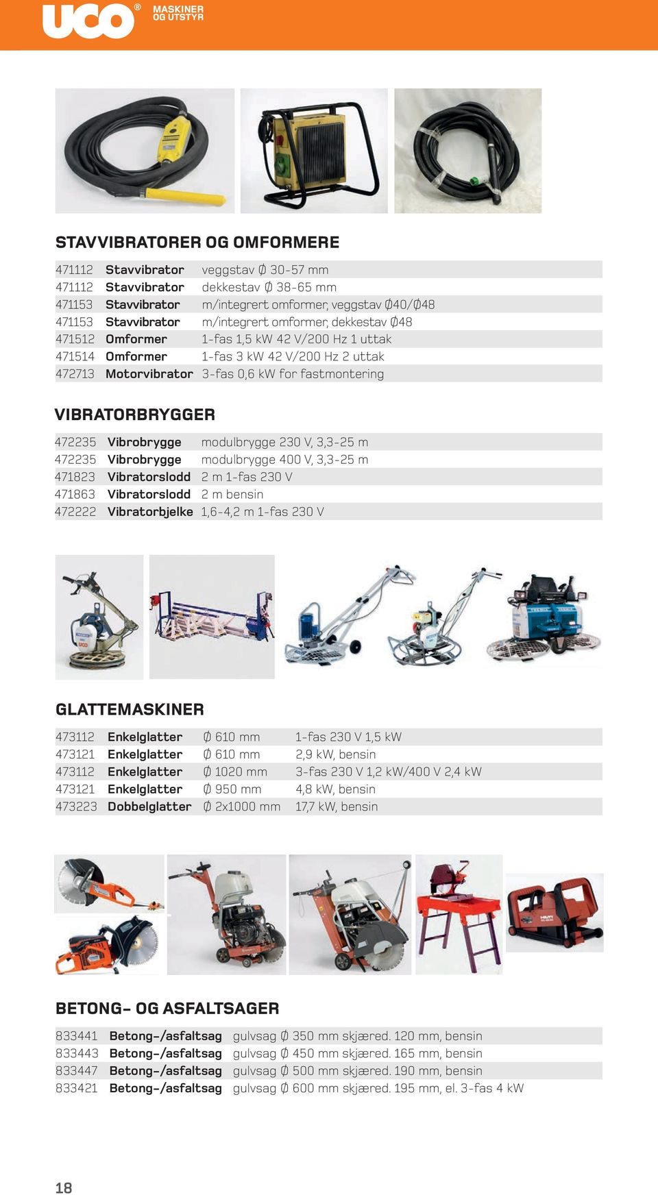 Vibrobrygge modulbrygge 230 V, 3,3-25 m 472235 Vibrobrygge modulbrygge 400 V, 3,3-25 m 471823 Vibratorslodd 2 m 1-fas 230 V 471863 Vibratorslodd 2 m bensin 472222 Vibratorbjelke 1,6-4,2 m 1-fas 230 V