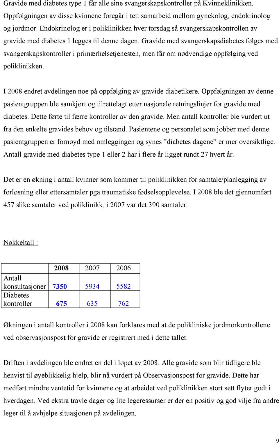 Gravide med svangerskapsdiabetes følges med svangerskapskontroller i primærhelsetjenesten, men får om nødvendige oppfølging ved poliklinikken.