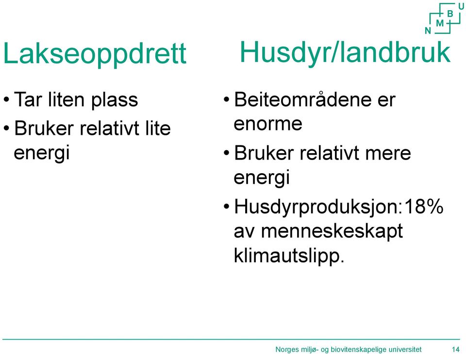 relativt mere energi Husdyrproduksjon:18% av