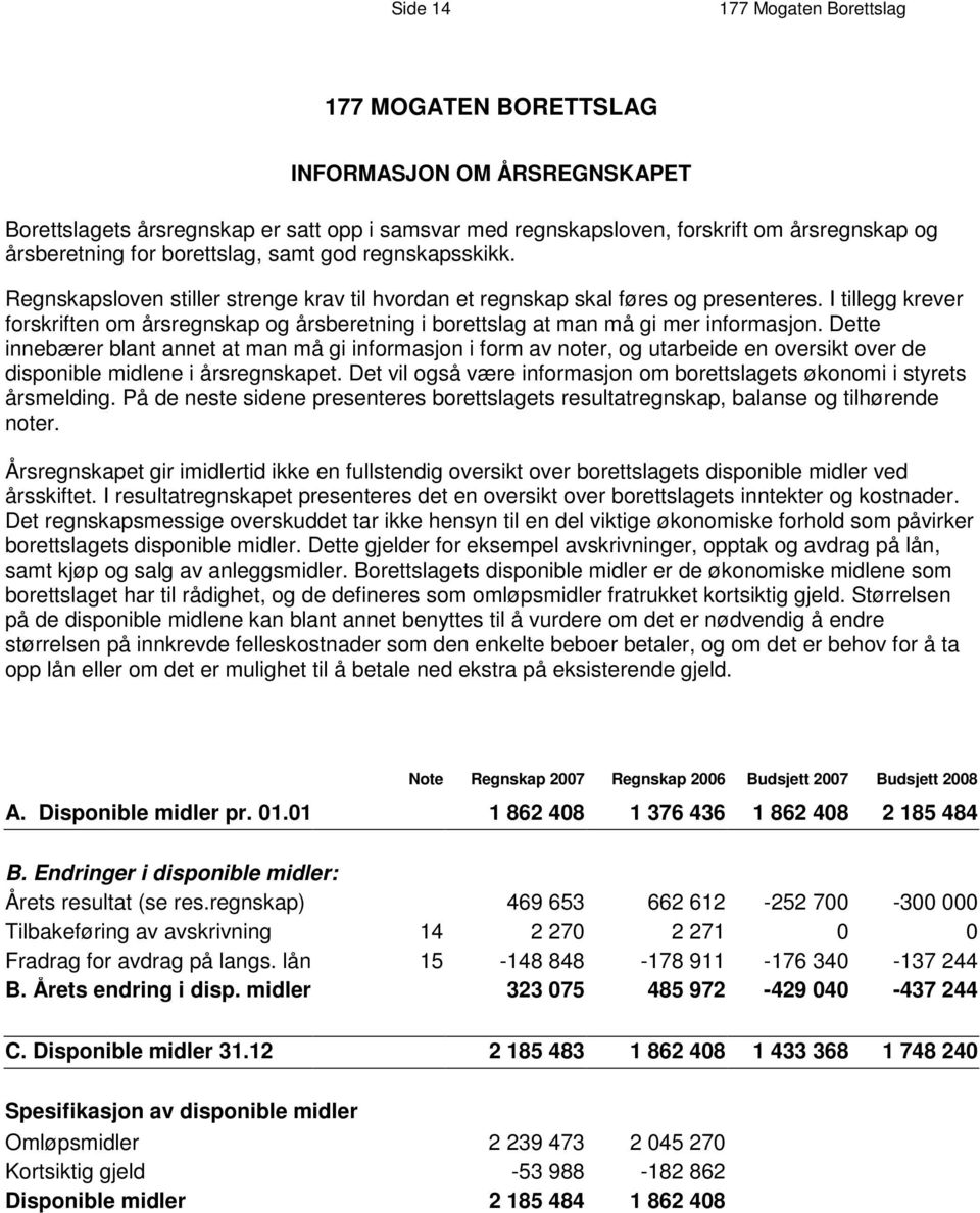 I tillegg krever forskriften om årsregnskap og årsberetning i borettslag at man må gi mer informasjon.