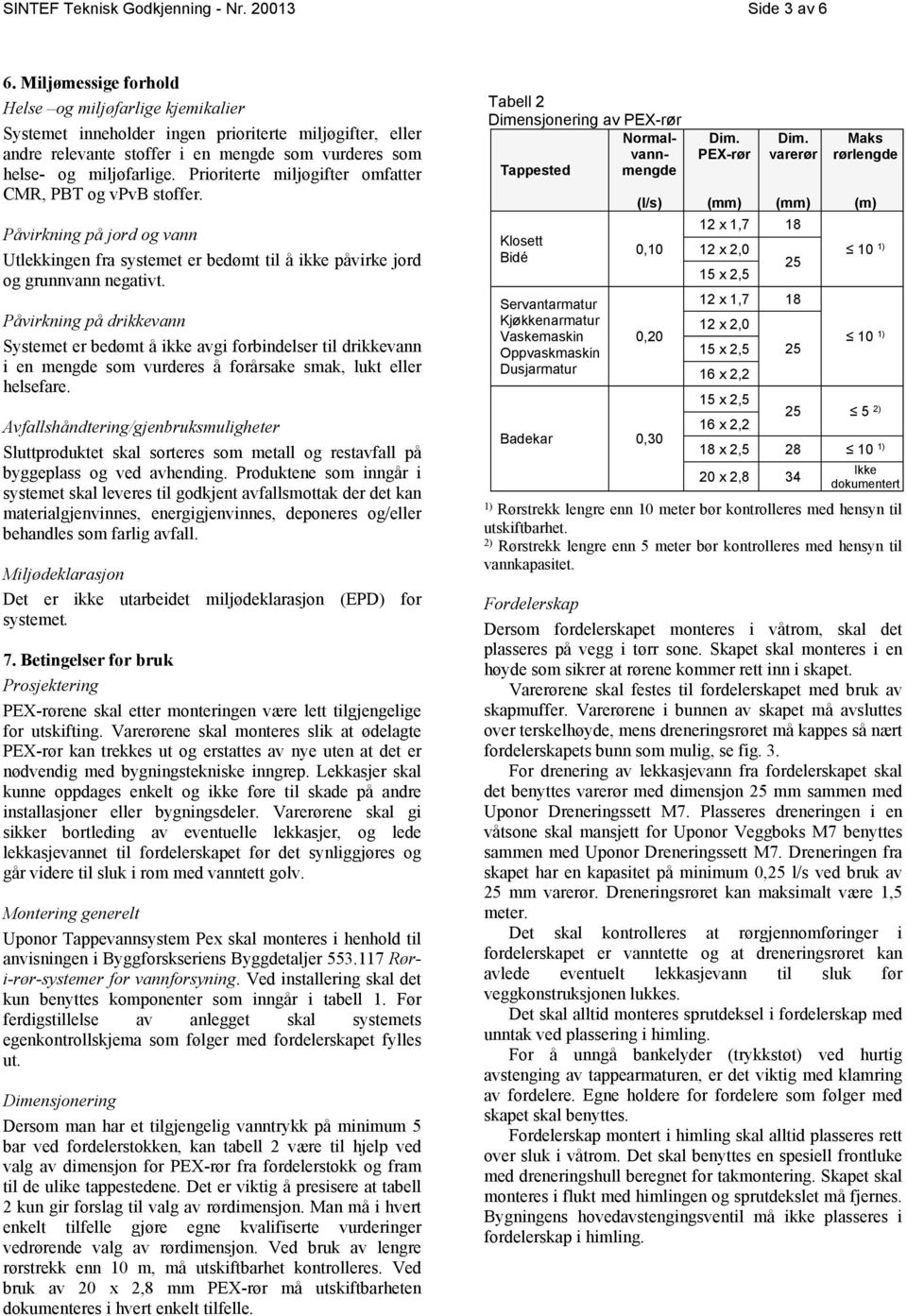 Prioriterte miljøgifter omfatter CMR, PBT og vpvb stoffer. Påvirkning på jord og vann Utlekkingen fra systemet er bedømt til å ikke påvirke jord og grunnvann negativt.