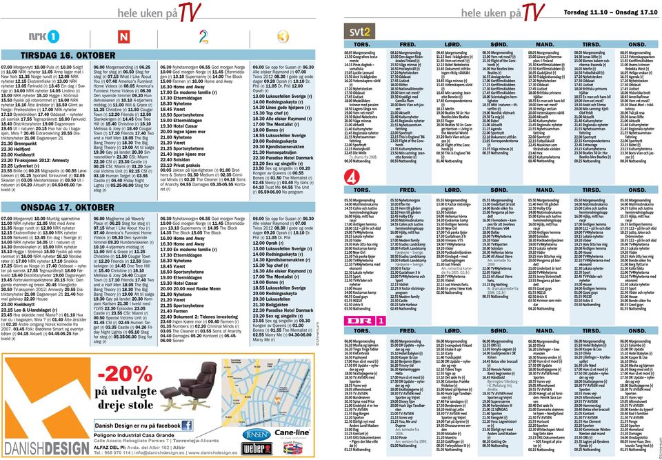 50 Glimt av Norge: Preikestolen 17.00 NRK nyheter 17.10 Dyreklinikken 17.40 Oddasat nyheter på samisk 17.55 Tegnspråknytt 18.00 Førkveld 18.40 Distriktsnyheter 19.00 Dagsrevyen 19.45 Ut i naturen 20.