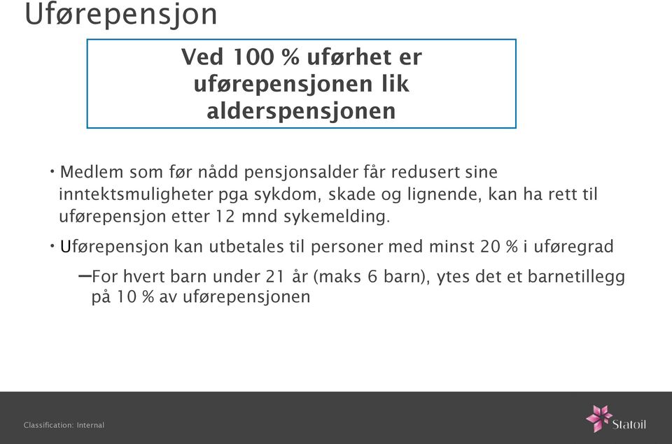 til uførepensjon etter 12 mnd sykemelding.