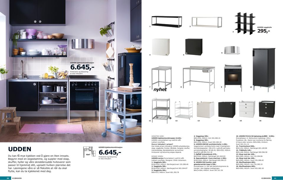 Løsningene våre er så fleksible at når du skal flytte, kan du ta kjøkkenet med deg. 4m UDDEN kjøkkenkombinasjon 6.645,- Hvitevarer og belysning er ikke inkludert.