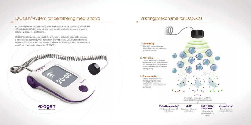 -systemet er trygt og effektivt for brudd som ikke gror og som har fikseringer eller implantater av metall 2 (se brukerveiledningen for ). 1.