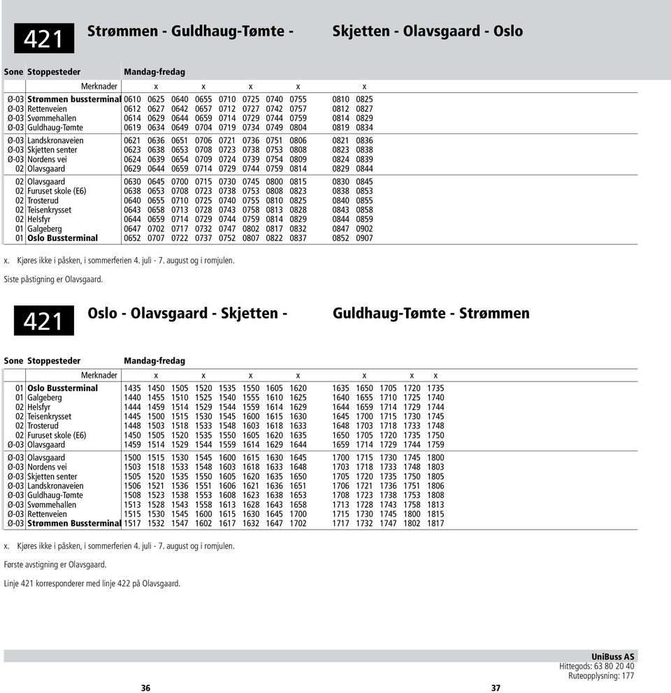 0736 0751 0806 0821 0836 Ø-03 Skjetten senter 0623 0638 0653 0708 0723 0738 0753 0808 0823 0838 Ø-03 Nordens vei 0624 0639 0654 0709 0724 0739 0754 0809 0824 0839 02 Olavsgaard 0629 0644 0659 0714
