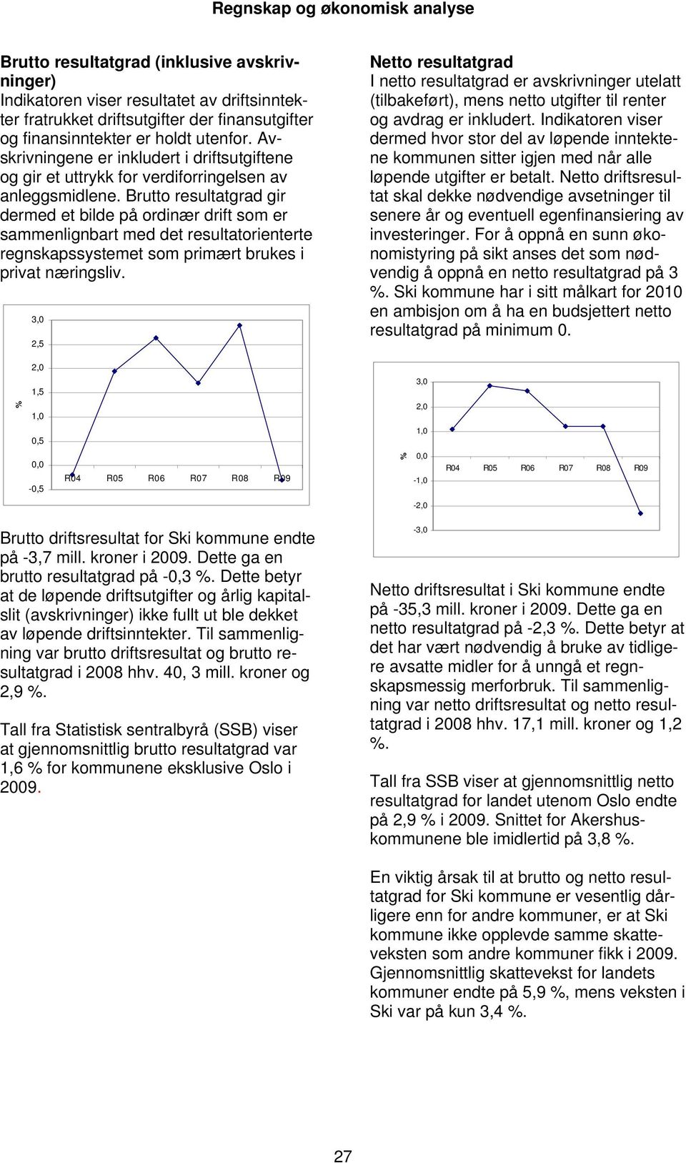 Brutto resultatgrad gir dermed et bilde på ordinær drift som er sammenlignbart med det resultatorienterte regnskapssystemet som primært brukes i privat næringsliv.