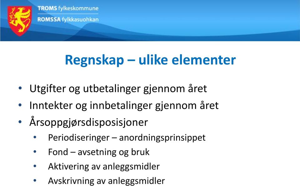 Årsoppgjørsdisposisjoner Periodiseringer