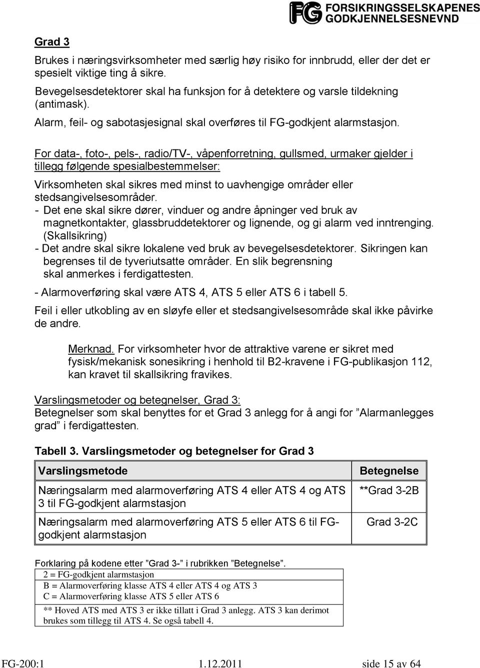 For data-, foto-, pels-, radio/tv-, våpenforretning, gullsmed, urmaker gjelder i tillegg følgende spesialbestemmelser: Virksomheten skal sikres med minst to uavhengige områder eller