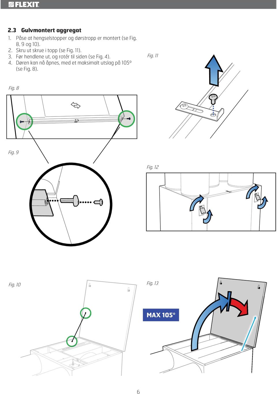 Skru ut skrue i topp (se Fig. 11). 3.