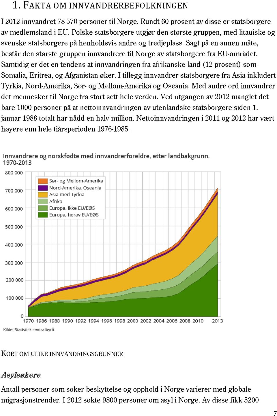 Sagt på en annen måte, består den største gruppen innvandrere til Norge av statsborgere fra EU-området.