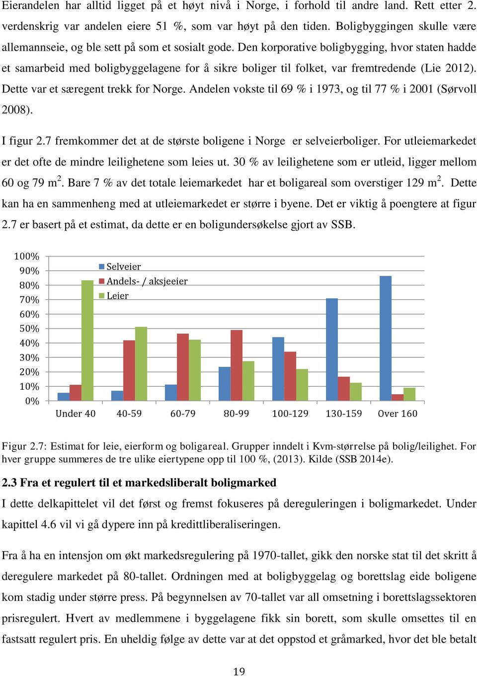 Den korporative boligbygging, hvor staten hadde et samarbeid med boligbyggelagene for å sikre boliger til folket, var fremtredende (Lie 2012). Dette var et særegent trekk for Norge.