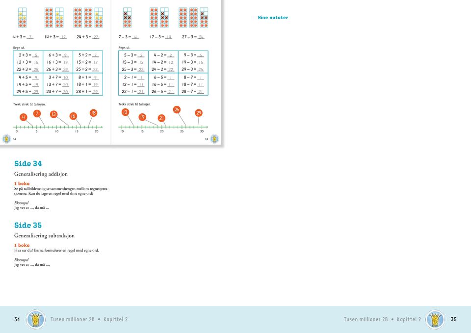 _ 9 3 + 7 = _ 8 + 1 = _ 9 1 = _ 1 6 5 = _ 1 8 7 = _ 1 Trekk strek til tallinjen. 4 7 13 16 18 Trekk strek til tallinjen. 13 19 1 6 9 0 5 15 0 15 0 5 34 35 908_tusen milloner B BM_FASIT.indd 34 /01/1.