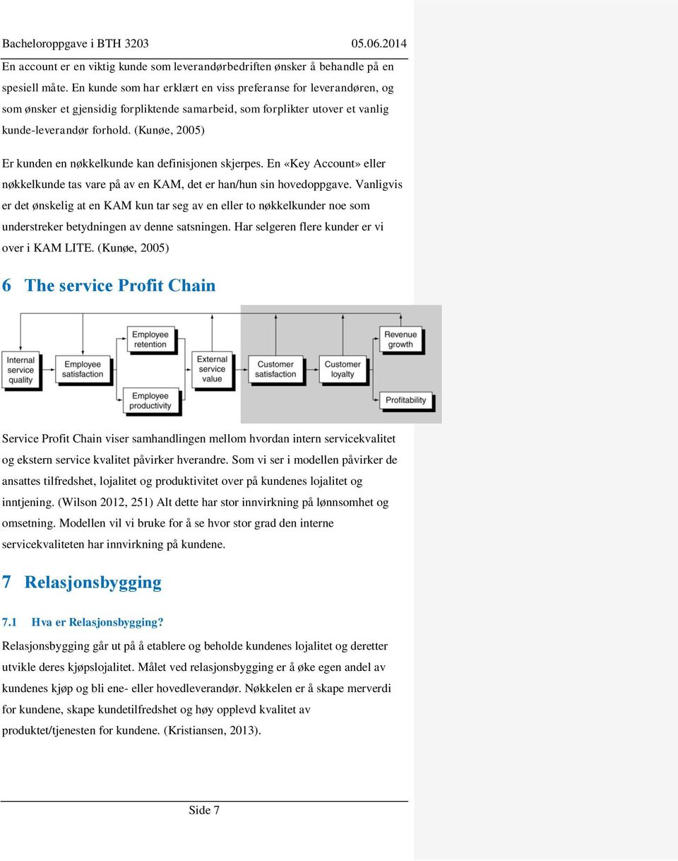 (Kunøe, 2005) Er kunden en nøkkelkunde kan definisjonen skjerpes. En «Key Account» eller nøkkelkunde tas vare på av en KAM, det er han/hun sin hovedoppgave.