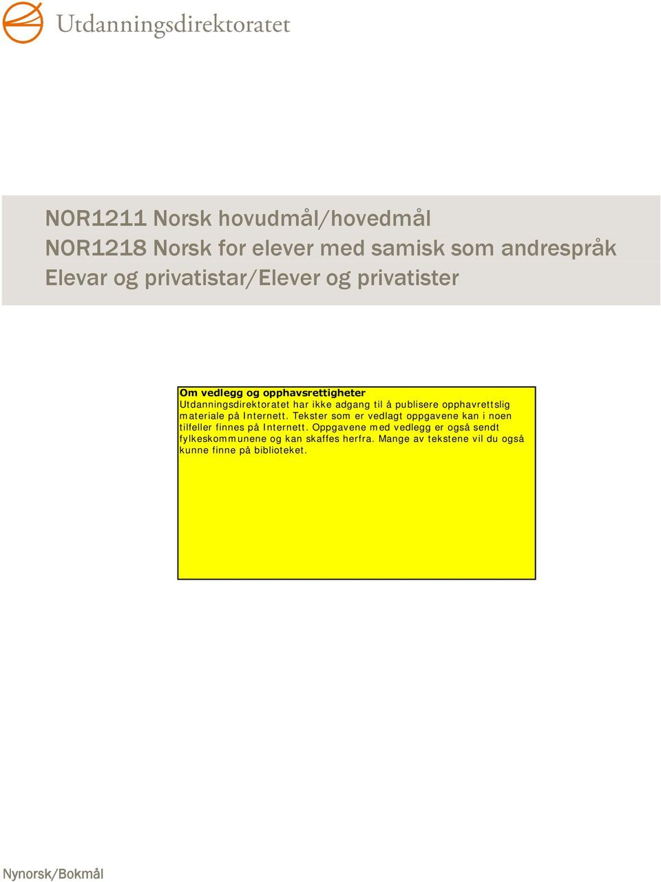 NOR1218 Norsk for elever med samisk som