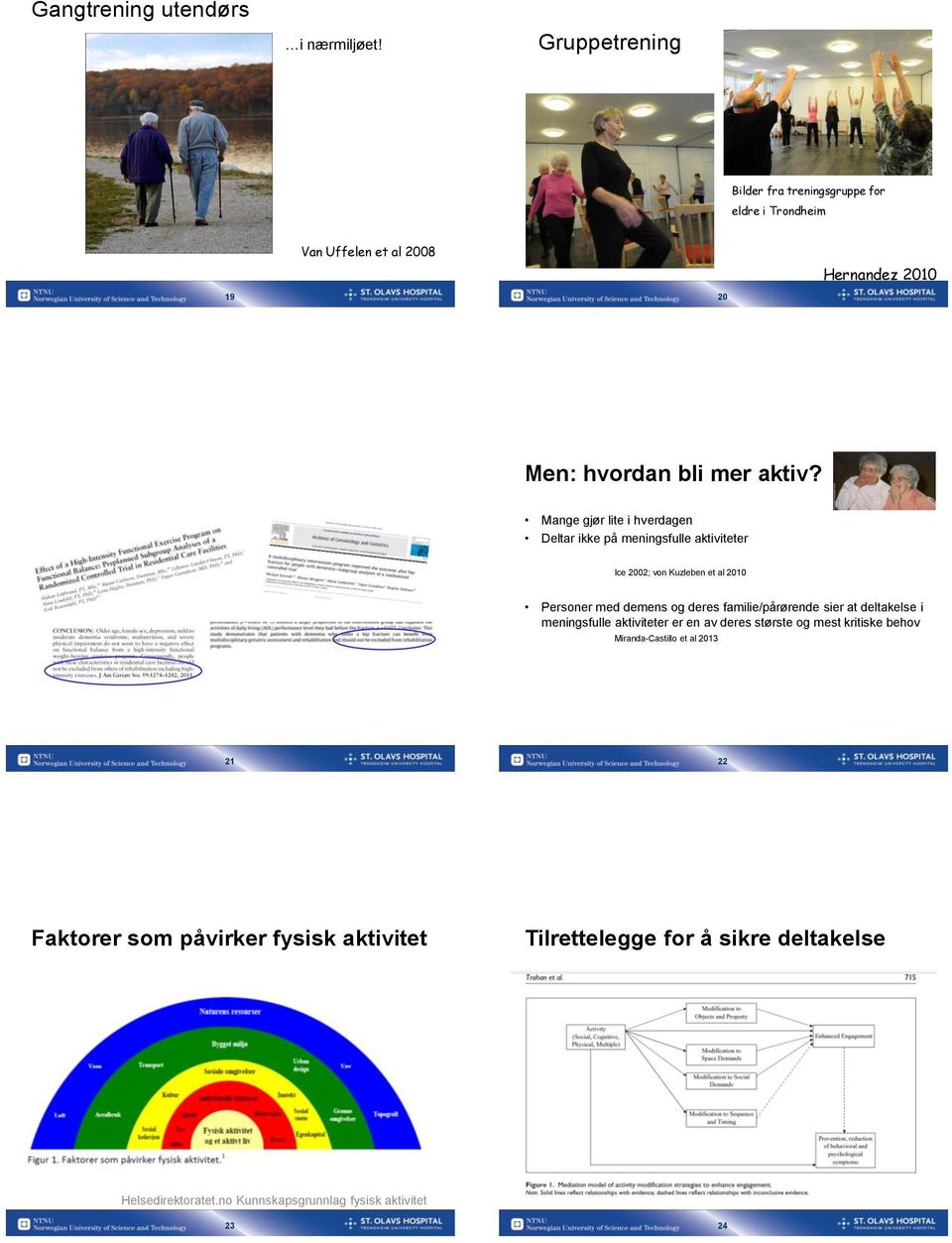 Mange gjør lite i hverdagen Deltar ikke på meningsfulle aktiviteter Ice 2002; von Kuzleben et al 2010 Personer med demens og deres familie/pårørende