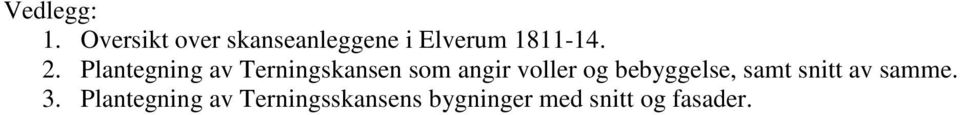 Plantegning av Terningskansen som angir voller og