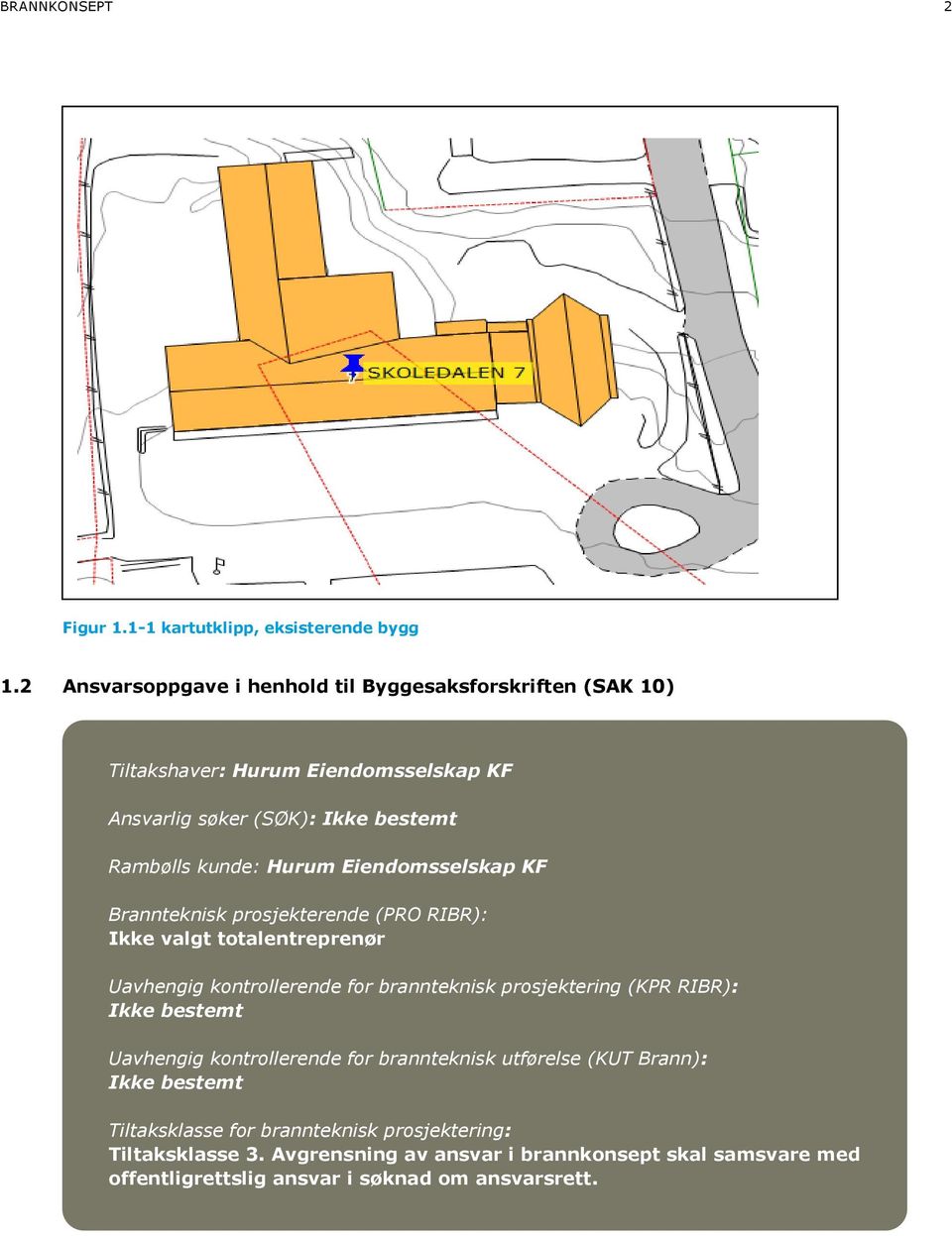 Eiendomsselskap KF Brannteknisk prosjekterende (PRO RIBR): Ikke valgt totalentreprenør Uavhengig kontrollerende for brannteknisk prosjektering (KPR RIBR):