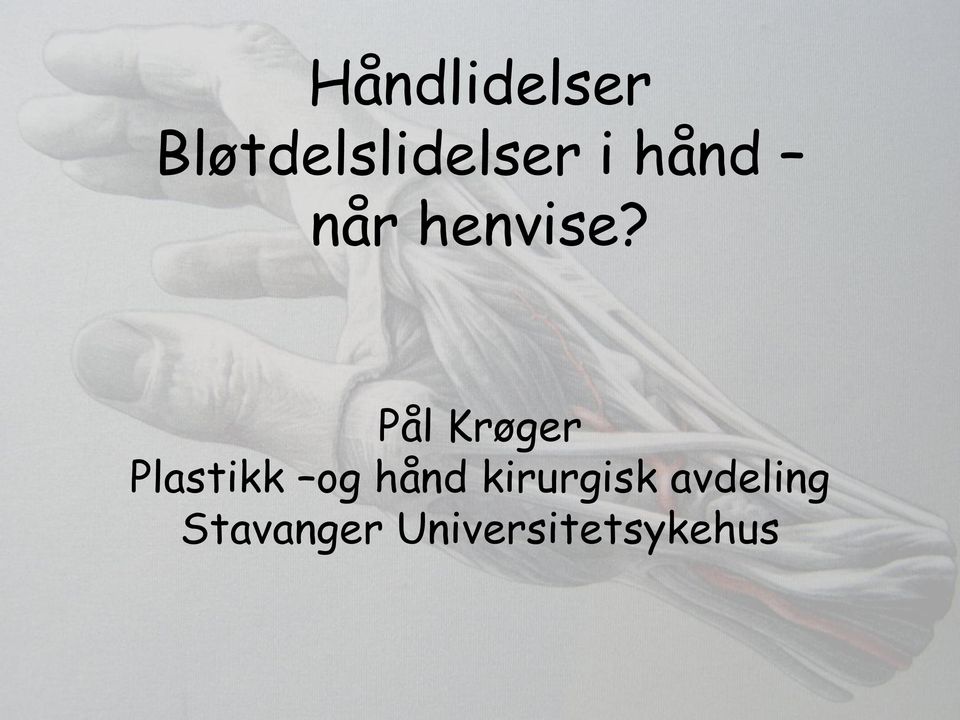 Pål Krøger Plastikk og hånd