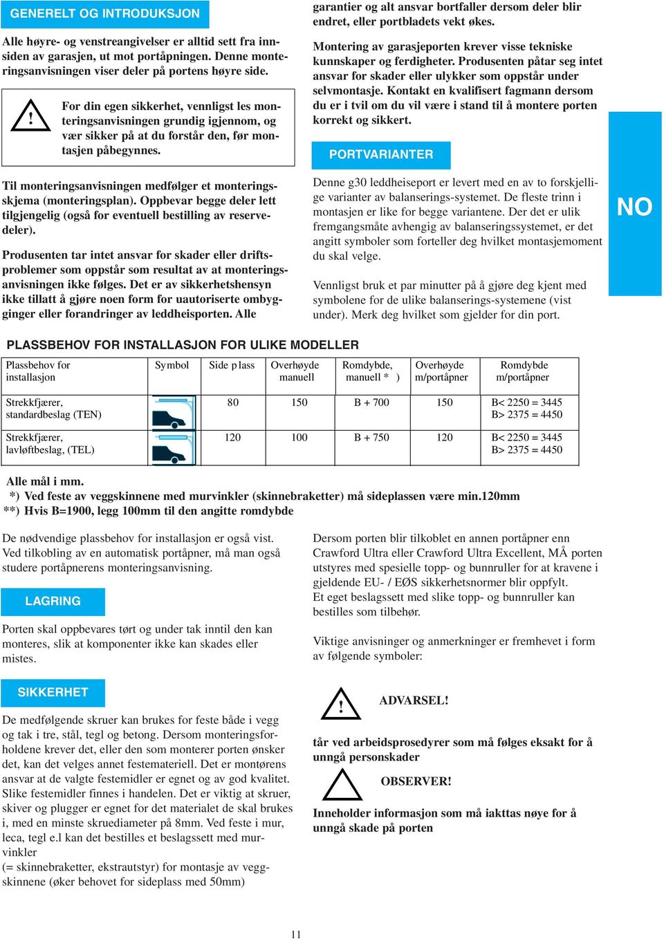 Til monteringsanvisningen medfølger et monteringsskjema (monteringsplan). Oppbevar begge deler lett tilgjengelig (også for eventuell bestilling av reservedeler).