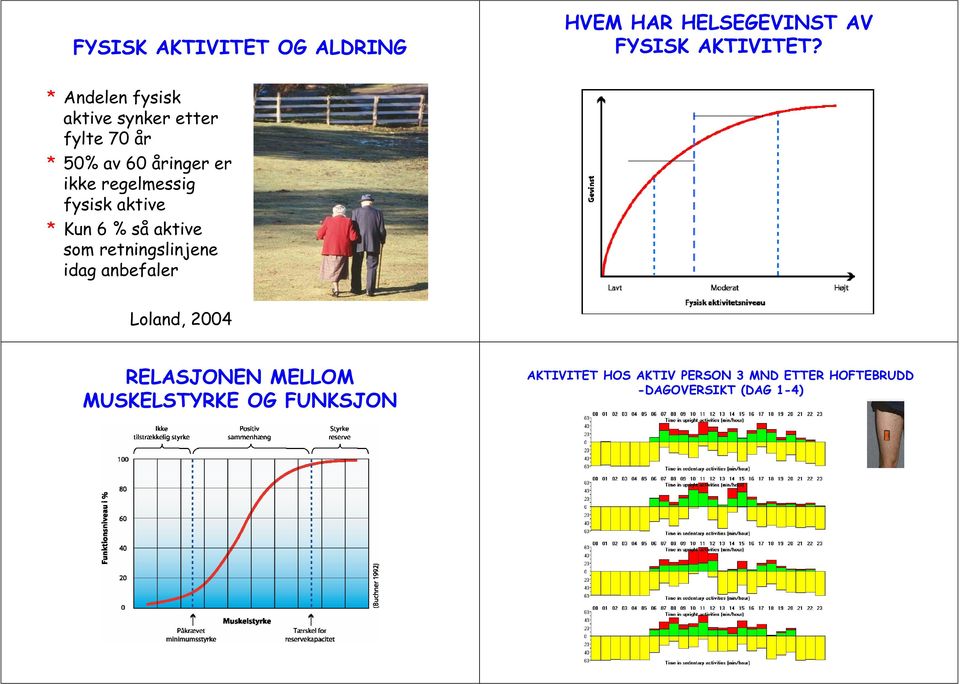 fysisk aktive * Kun 6 % så aktive som retningslinjene idag anbefaler Loland, 2004