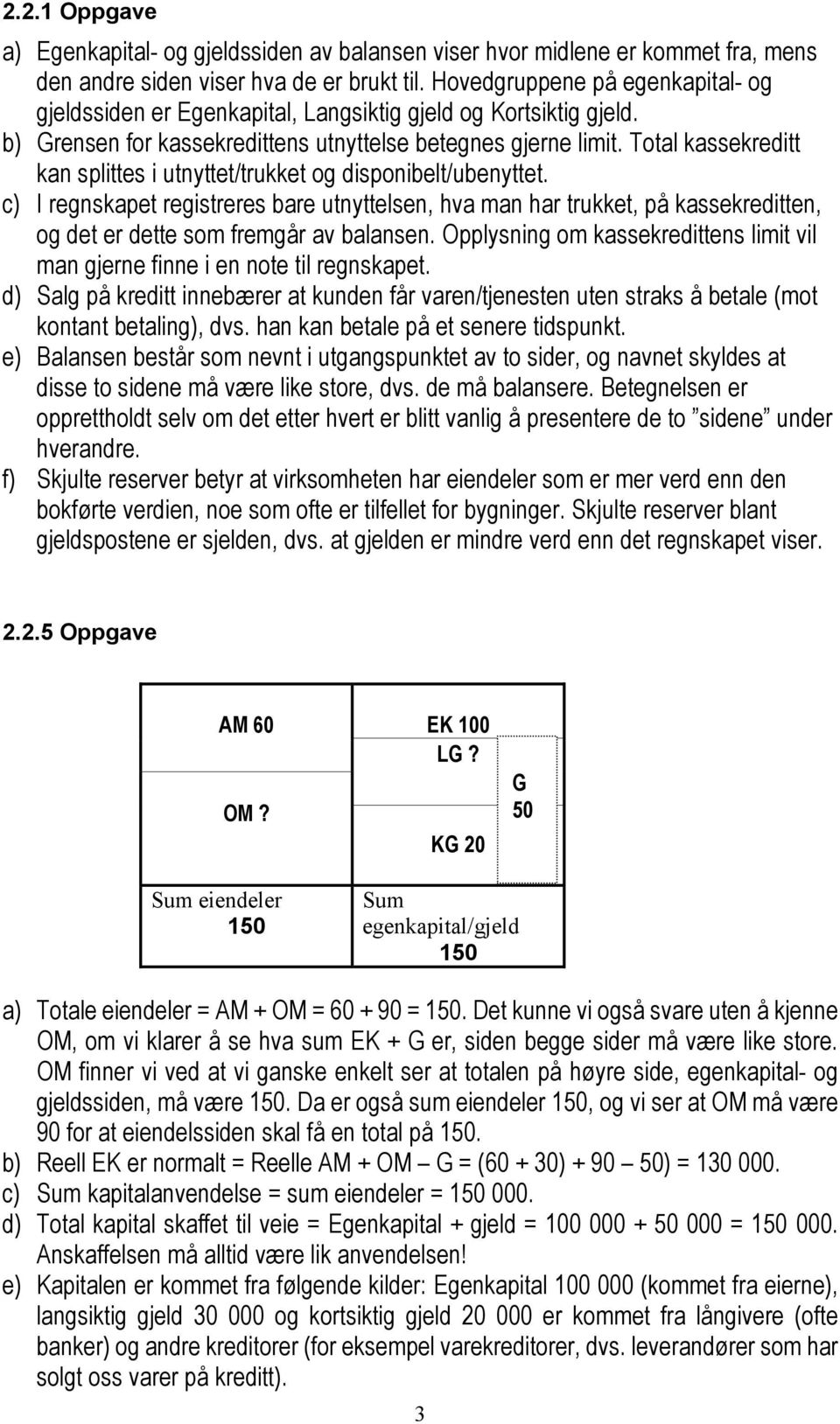 Total kassekreditt kan splittes i utnyttet/trukket og disponibelt/ubenyttet.