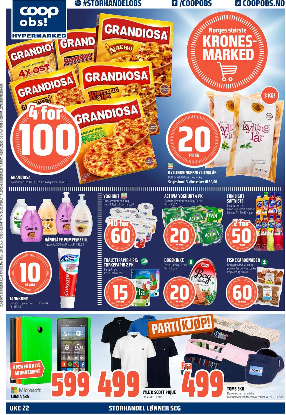 Pr kg Selges kun i 3 kilos esker til 60,00 6 varianter. Fra 480 g. Fra 42,37/kg. 1 stk fra 41,70 ACTIVIA YOGHURT 4 PK YOGHURT Danone. 5 varianter. 480 g. Pr pk Pr kg 41,67 Tine. 4 varianter.