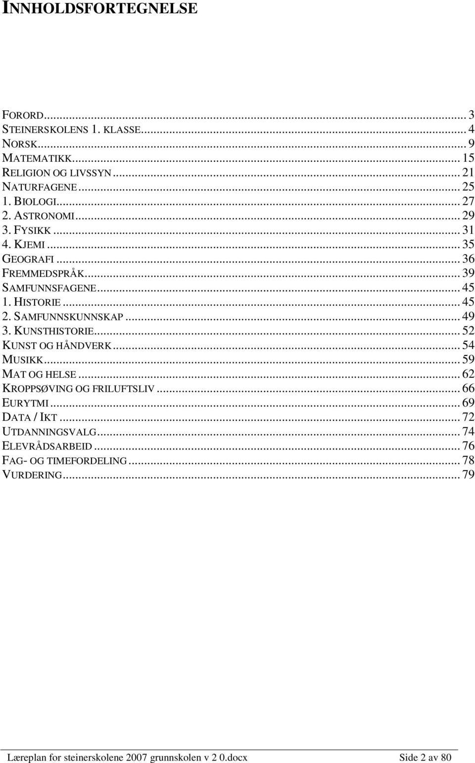 .. 49 3. KUNSTHISTORIE... 52 KUNST OG HÅNDVERK... 54 MUSIKK... 59 MAT OG HELSE... 62 KROPPSØVING OG FRILUFTSLIV... 66 EURYTMI... 69 DATA / IKT.