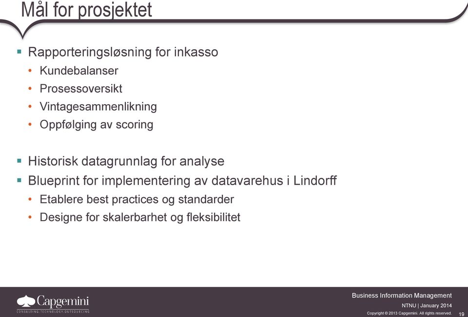 datagrunnlag for analyse Blueprint for implementering av datavarehus i