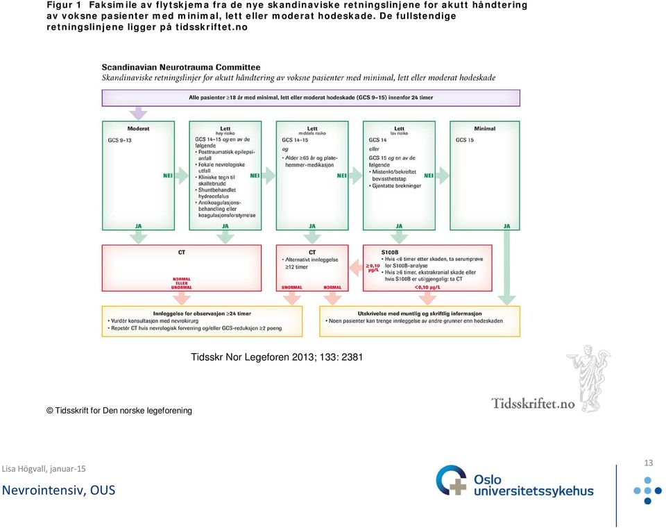 hodeskade. De fullstendige retningslinjene ligger på tidsskriftet.