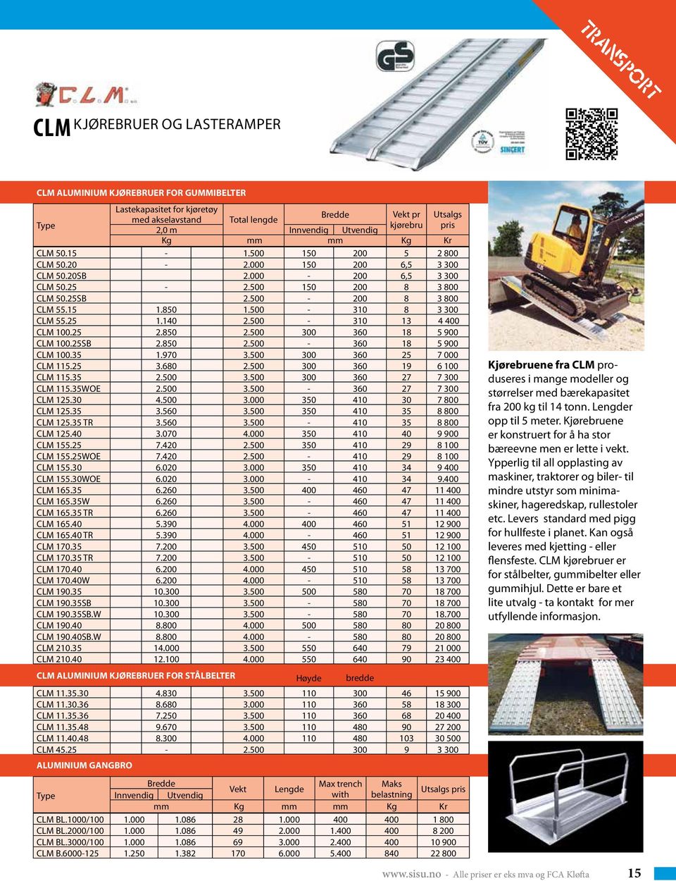 850 1.500-310 8 3 300 CLM 55.25 1.140 2.500-310 13 4 400 CLM 100.25 2.850 2.500 300 360 18 5 900 CLM 100.25SB 2.850 2.500-360 18 5 900 CLM 100.35 1.970 3.500 300 360 25 7 000 CLM 115.25 3.680 2.