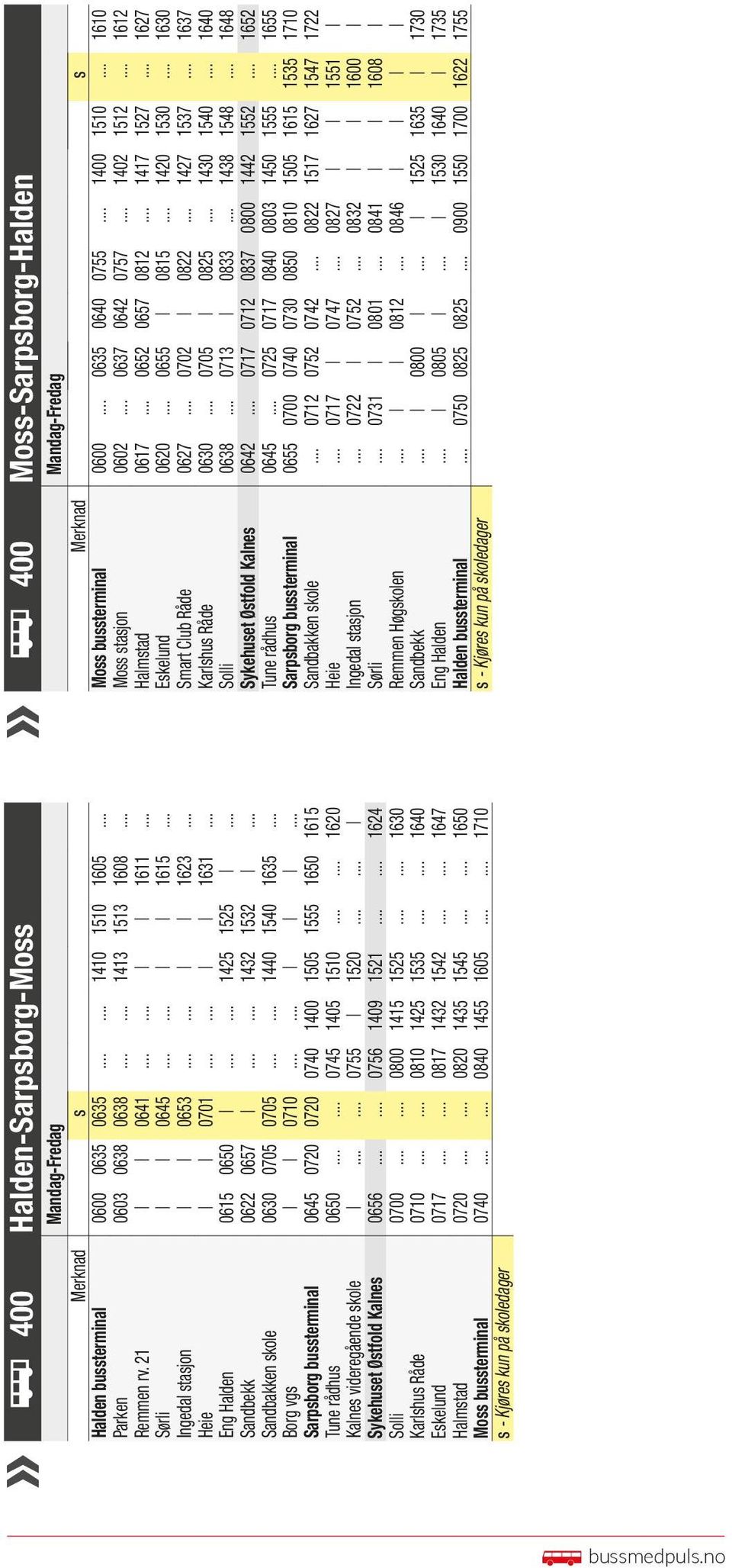 .. Borg vgs 0710......... Sarpsborg bussterminal 0645 0720 0720 0740 1400 1505 1555 1650 1615 Tune rådhus 0650...... 0745 1405 1510...... 1620 Kalnes videregående skole...... 0755 1520.