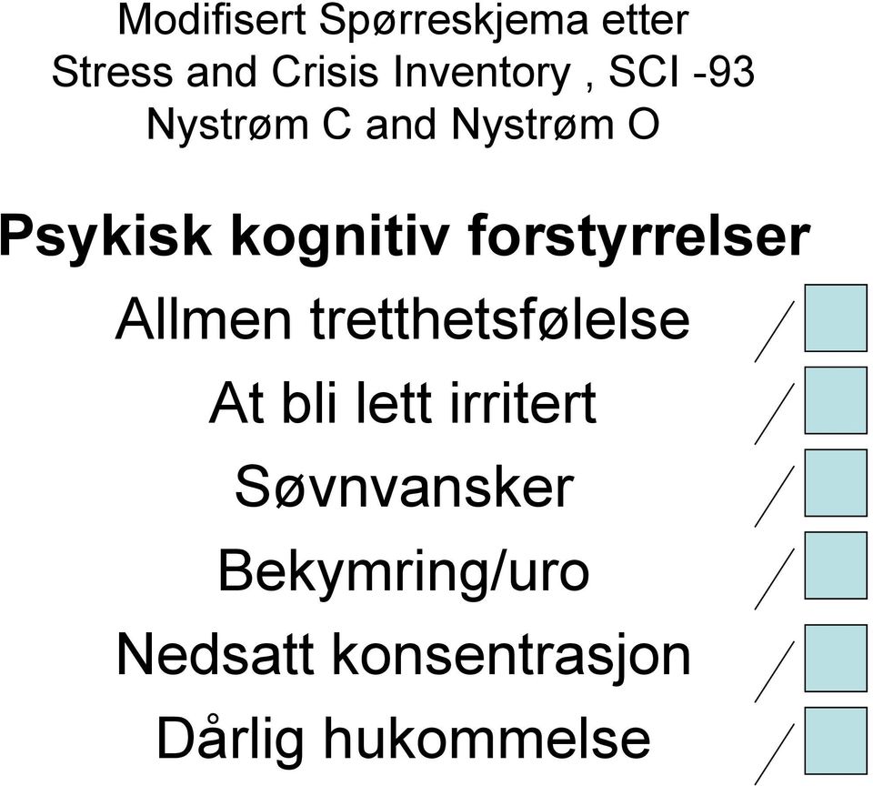 kognitiv forstyrrelser Allmen tretthetsfølelse At bli