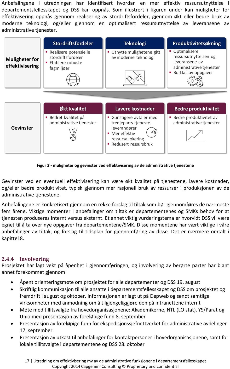 ressursutnyttelse av leveransene av administrative tjenester.