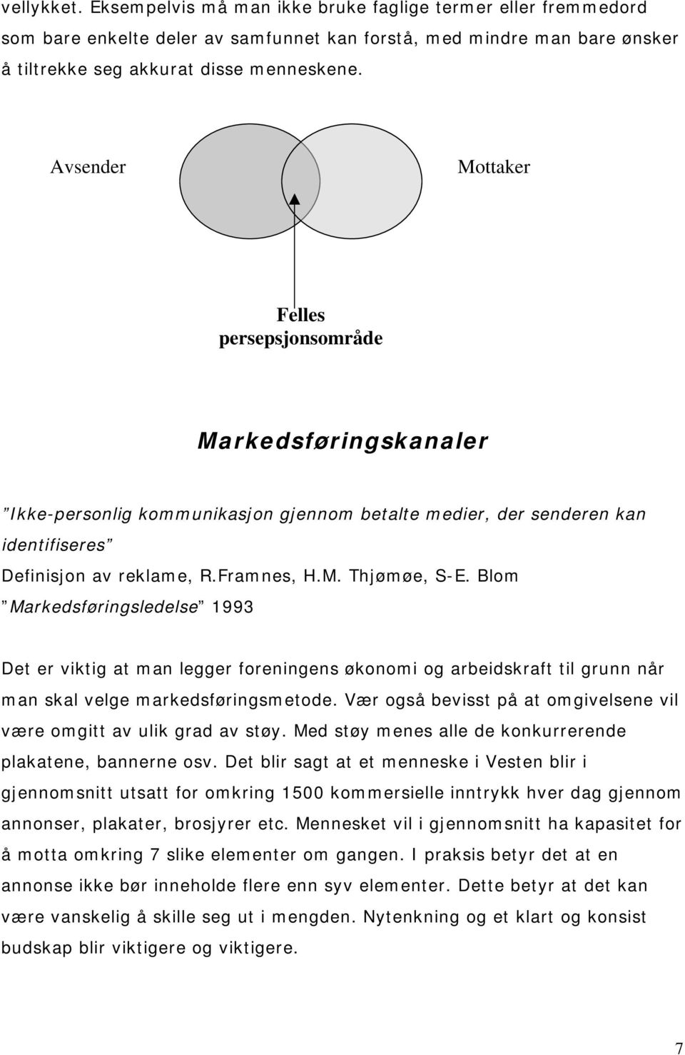 Blom Markedsføringsledelse 1993 Det er viktig at man legger foreningens økonomi og arbeidskraft til grunn når man skal velge markedsføringsmetode.
