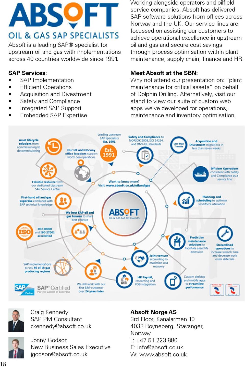 companies, Absoft has delivered SAP software solutions from offices across Norway and the UK.