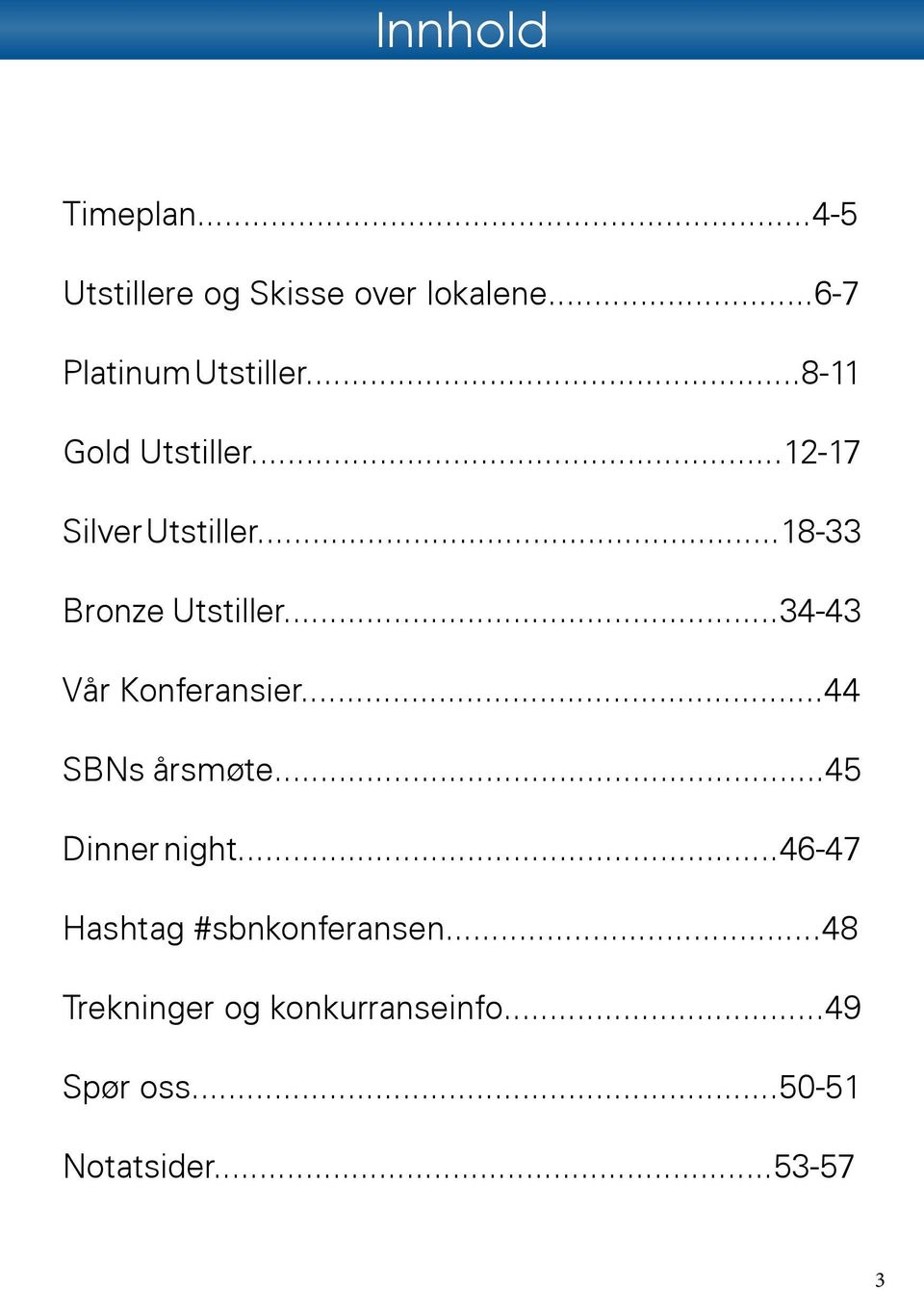 ..34-43 Vår Konferansier...44 SBNs årsmøte...45 Dinner night.