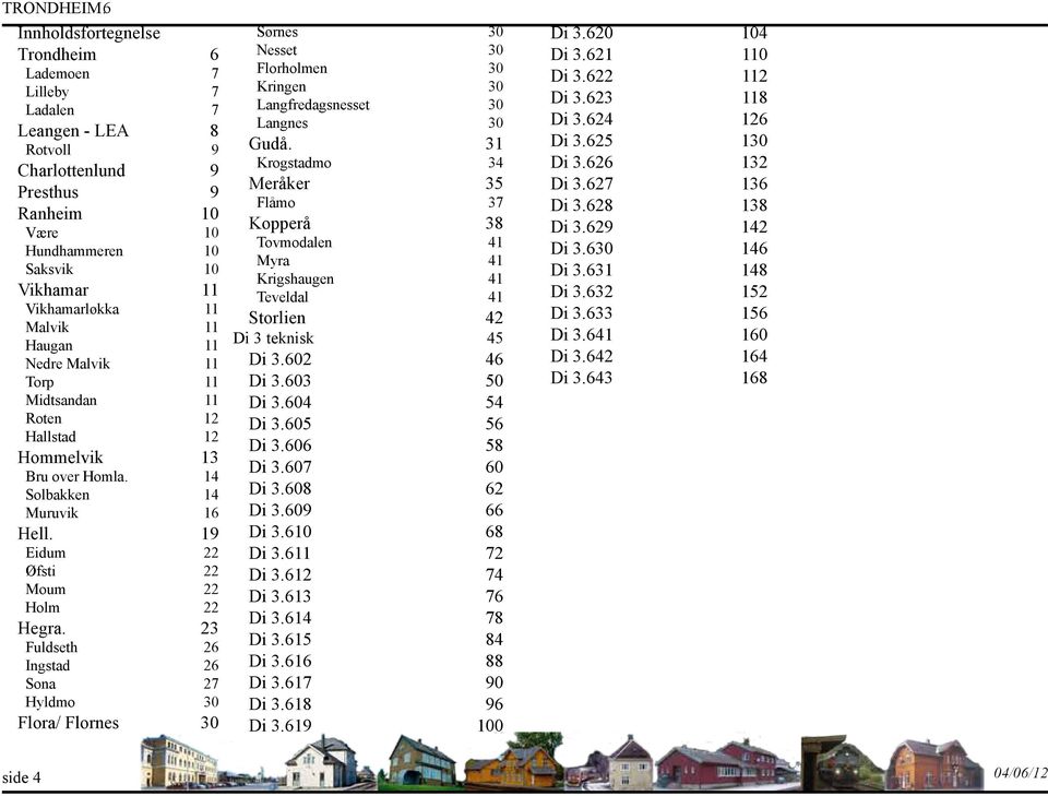 11 Haugan 11 Nedre Malvik 11 Torp 11 Midtsandan 11 Roten 12 Hallstad 12 Hommelvik 13 Bru over Homla. 14 Solbakken 14 Muruvik 16 Hell. 19 Eidum 22 Øfsti 22 Moum 22 Holm 22 Hegra.