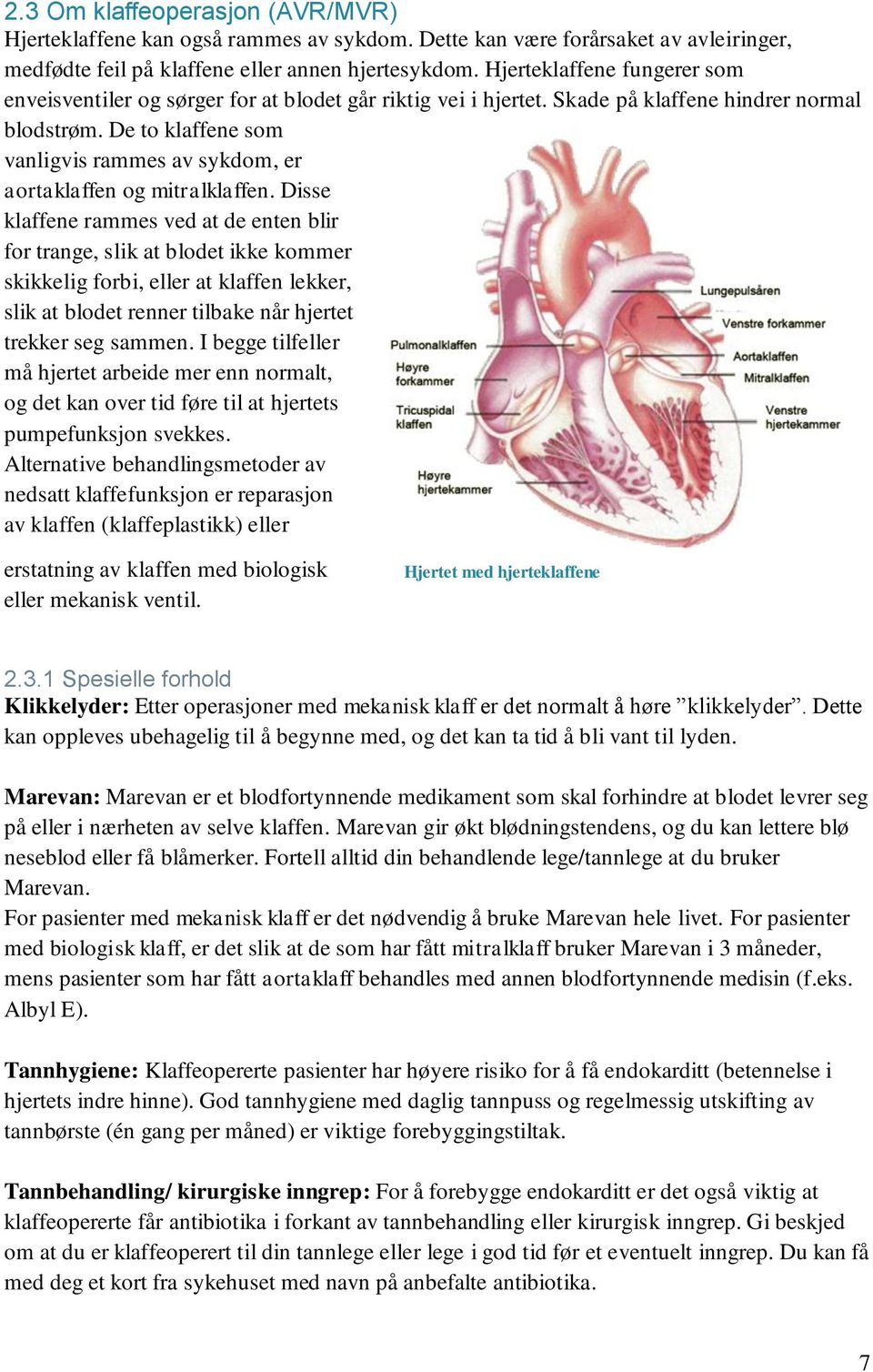 De to klaffene som vanligvis rammes av sykdom, er aortaklaffen og mitralklaffen.