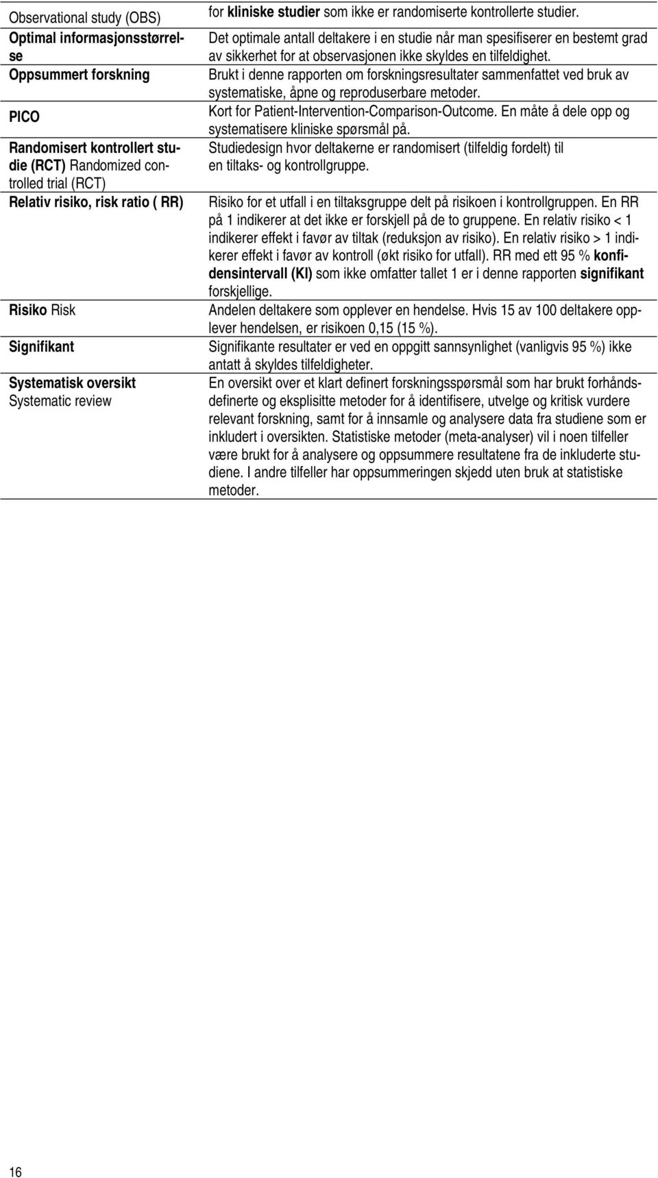 Det optimale antall deltakere i en studie når man spesifiserer en bestemt grad av sikkerhet for at observasjonen ikke skyldes en tilfeldighet.