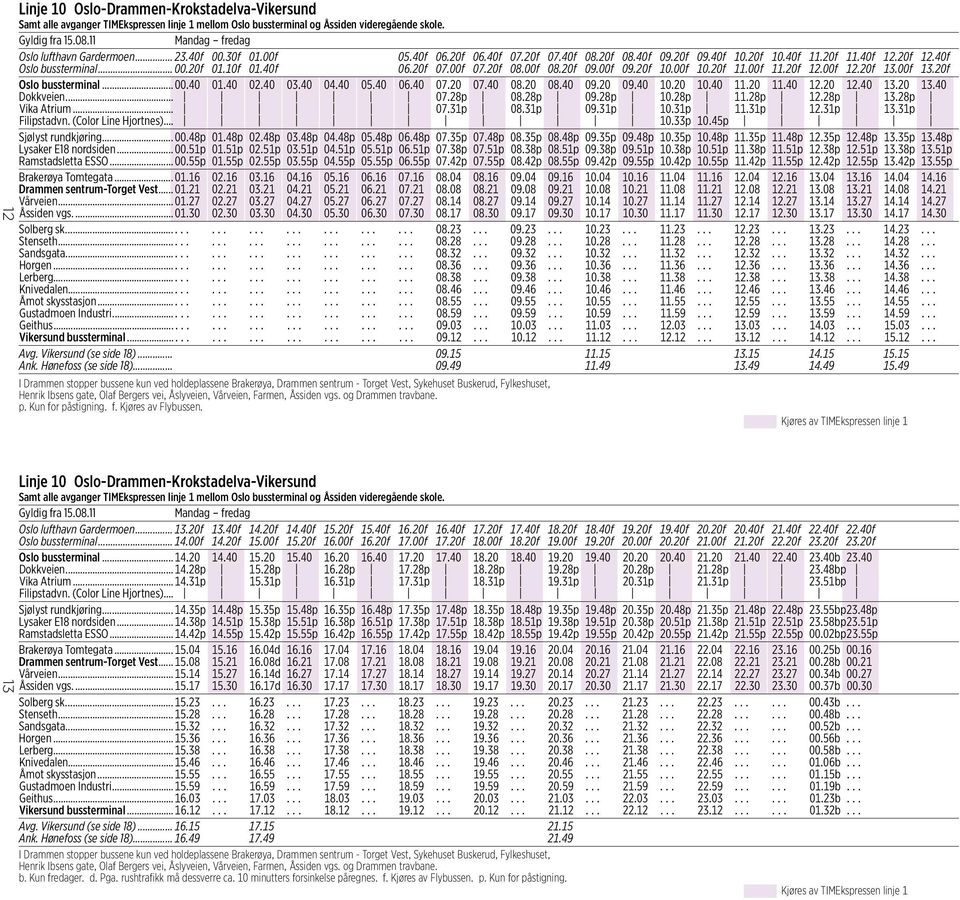 40 09.20 09.40 10.20 10.40 11.20 11.40 12.20 12.40 13.20 13.40 Dokkveien... 07.28p 08.28p 09.28p 10.28p 11.28p 12.28p 13.28p Vika Atrium... 07.31p 08.31p 09.31p 10.31p 11.31p 12.31p 13.