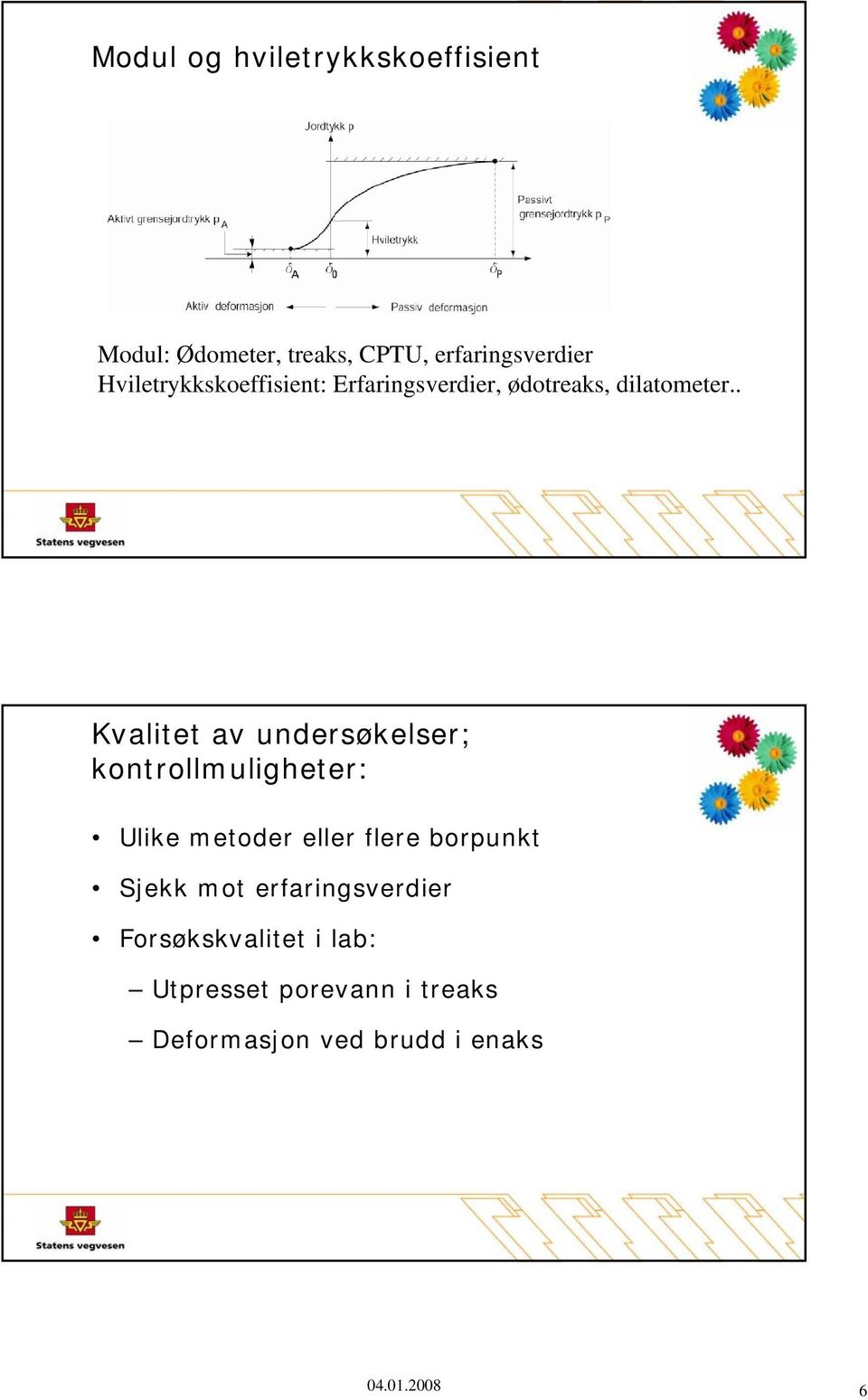 . Kvalitet av undersøkelser; kontrollmuligheter: Ulike metoder eller flere borpunkt