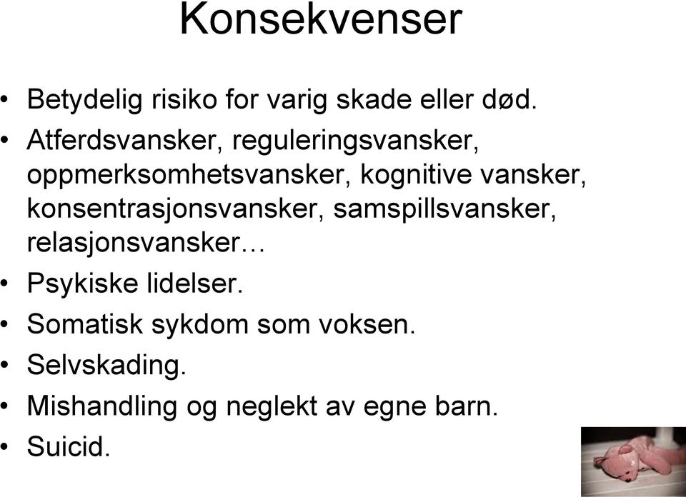 vansker, konsentrasjonsvansker, samspillsvansker, relasjonsvansker