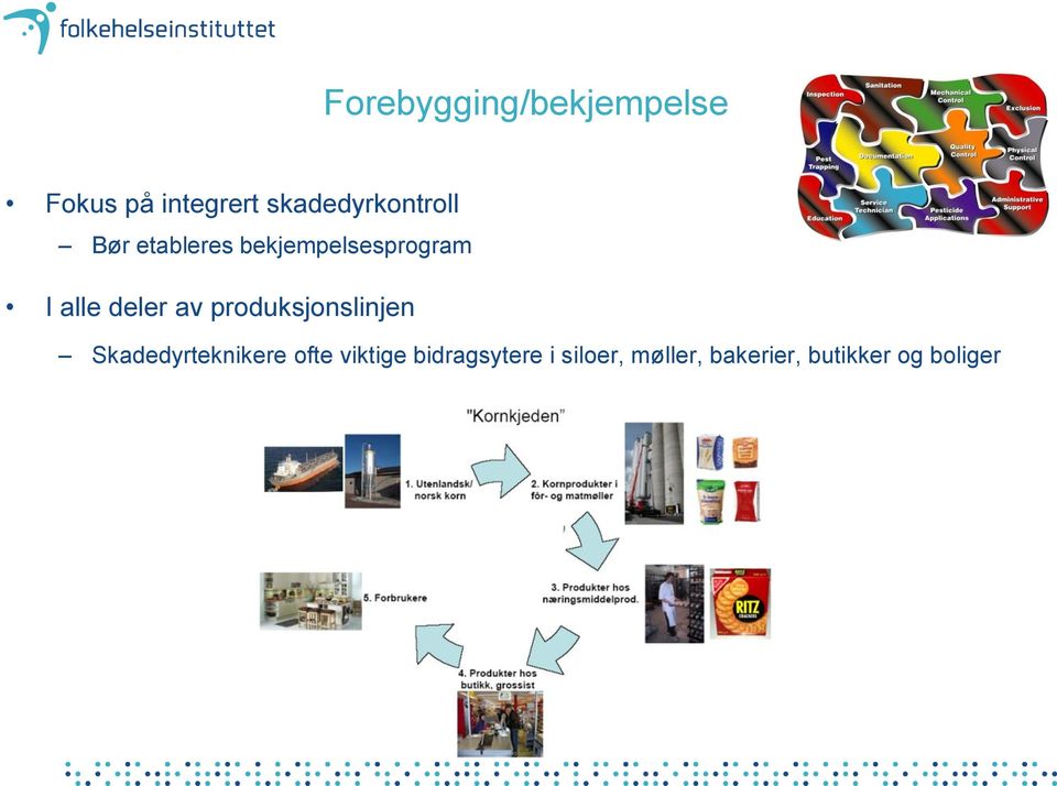 alle deler av produksjonslinjen Skadedyrteknikere ofte